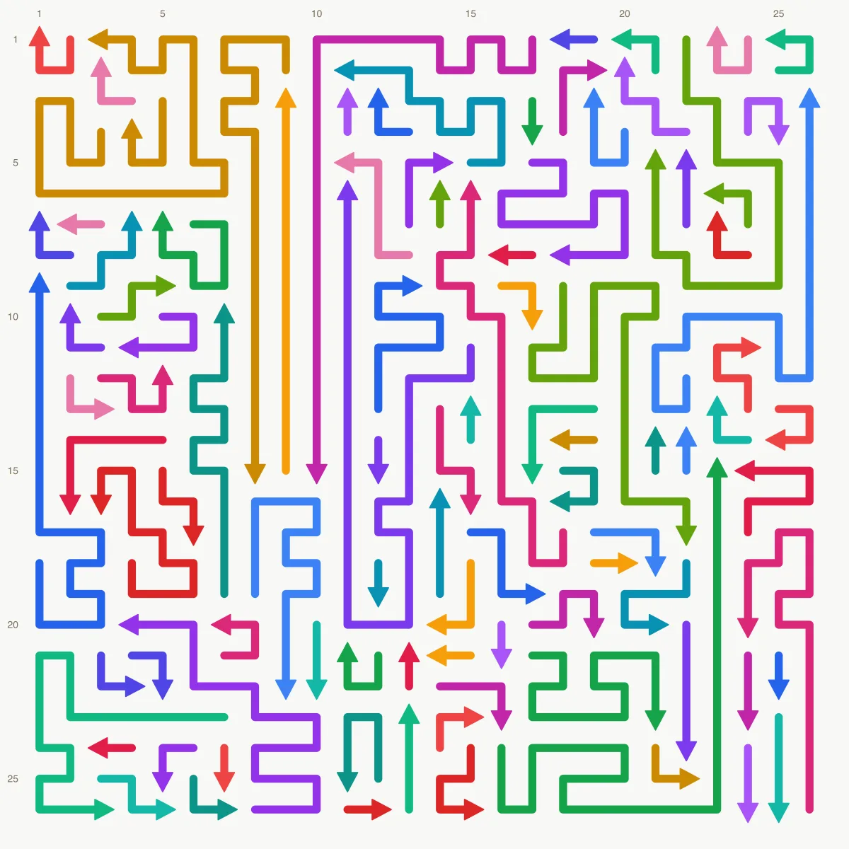 Arrow Escape level 15: 26×26 board with 99 arrows