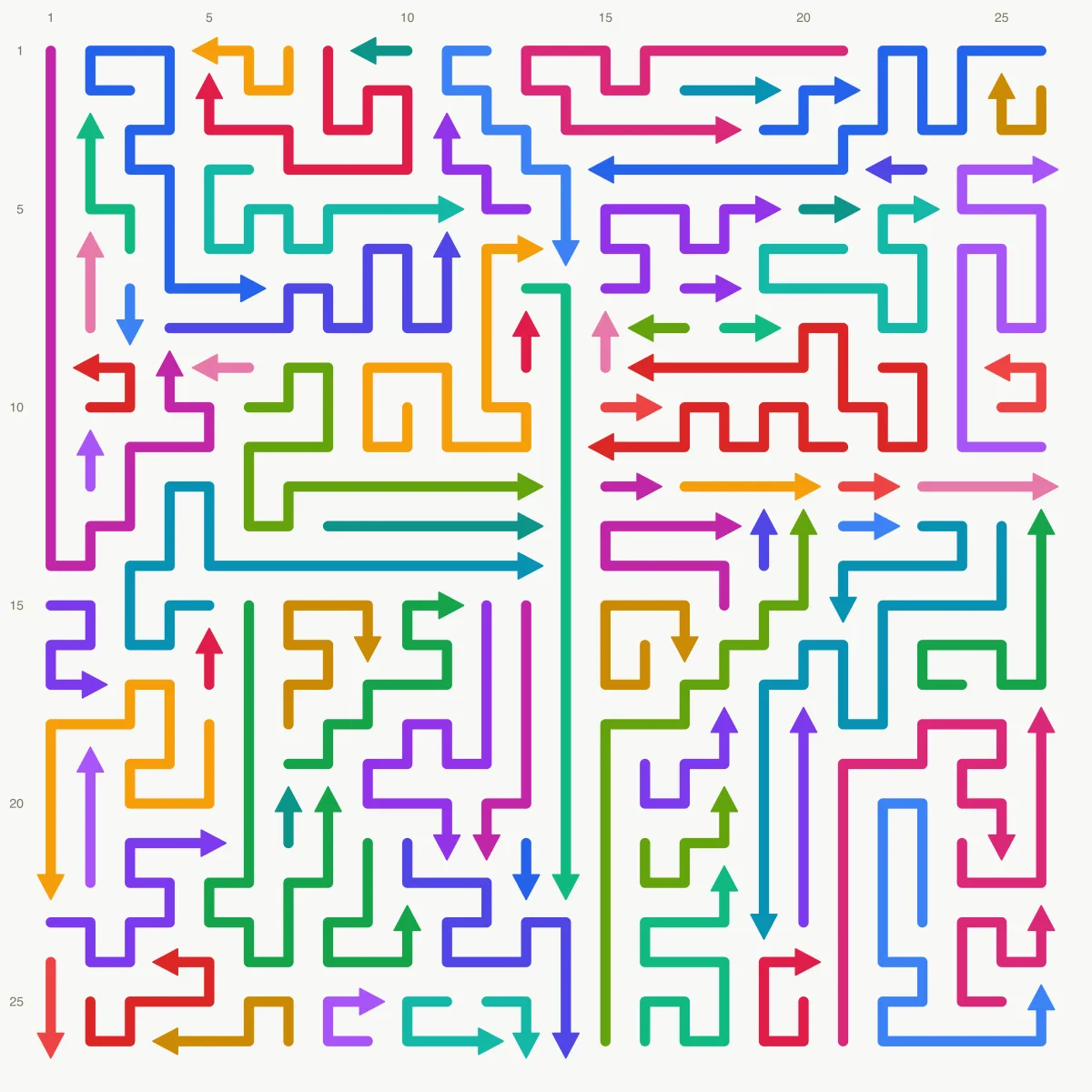 Arrow Escape level 18: 26×26 board with 80 arrows