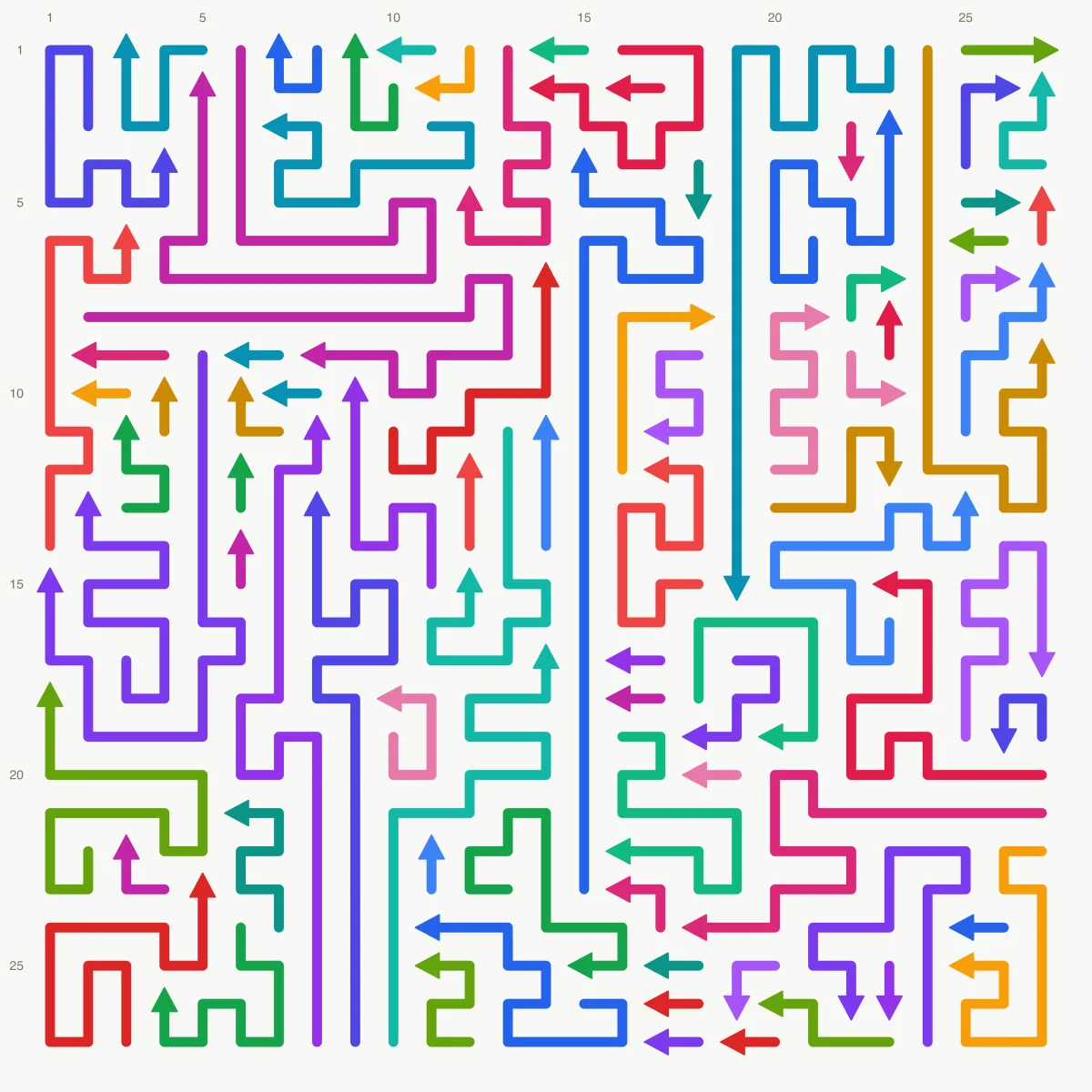 Arrow Escape level 21: 27×27 board with 87 arrows