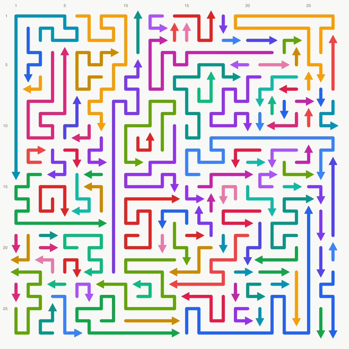 Arrow Escape level 27: 27×27 board with 110 arrows