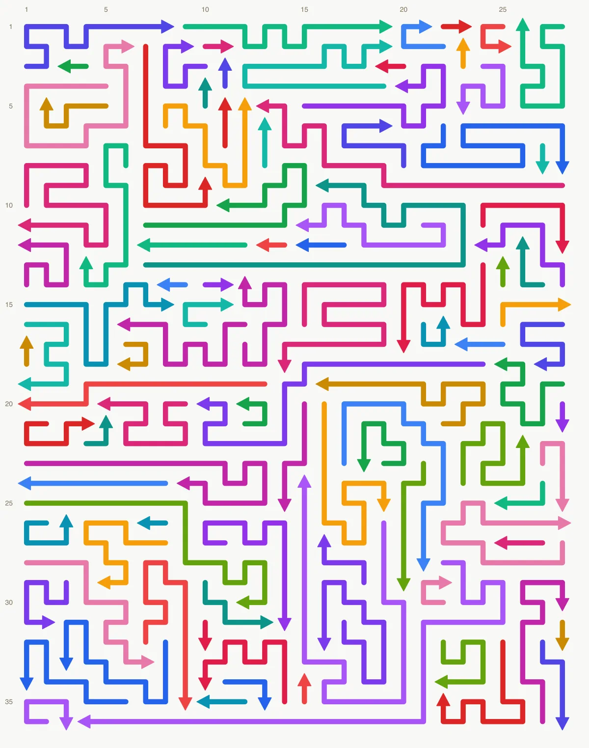 Arrow Escape level 31: 28×36 board with 102 arrows