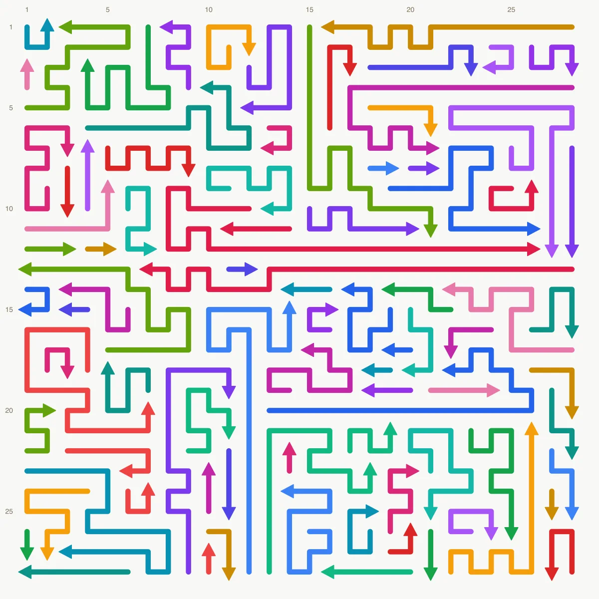 Arrow Escape level 33: 28×28 board with 90 arrows