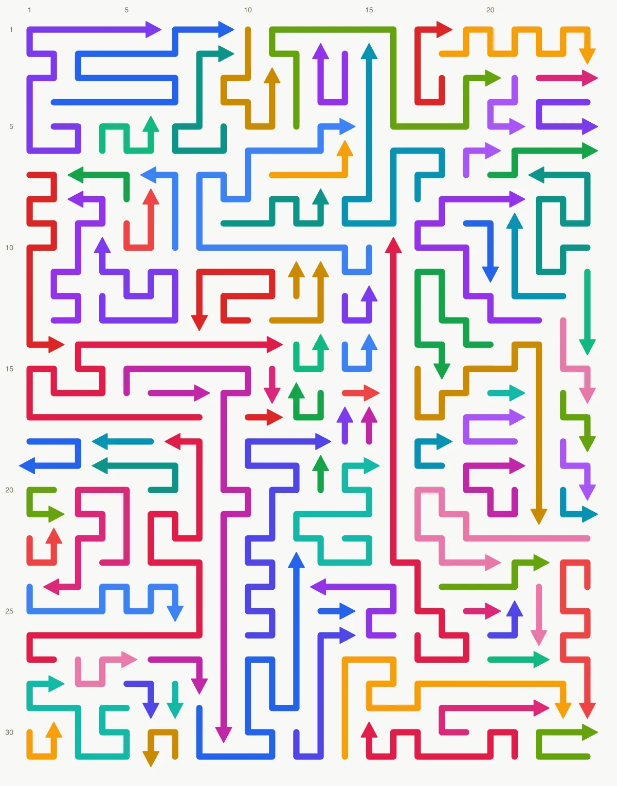 Arrow Escape level 4: 24×31 board with 88 arrows