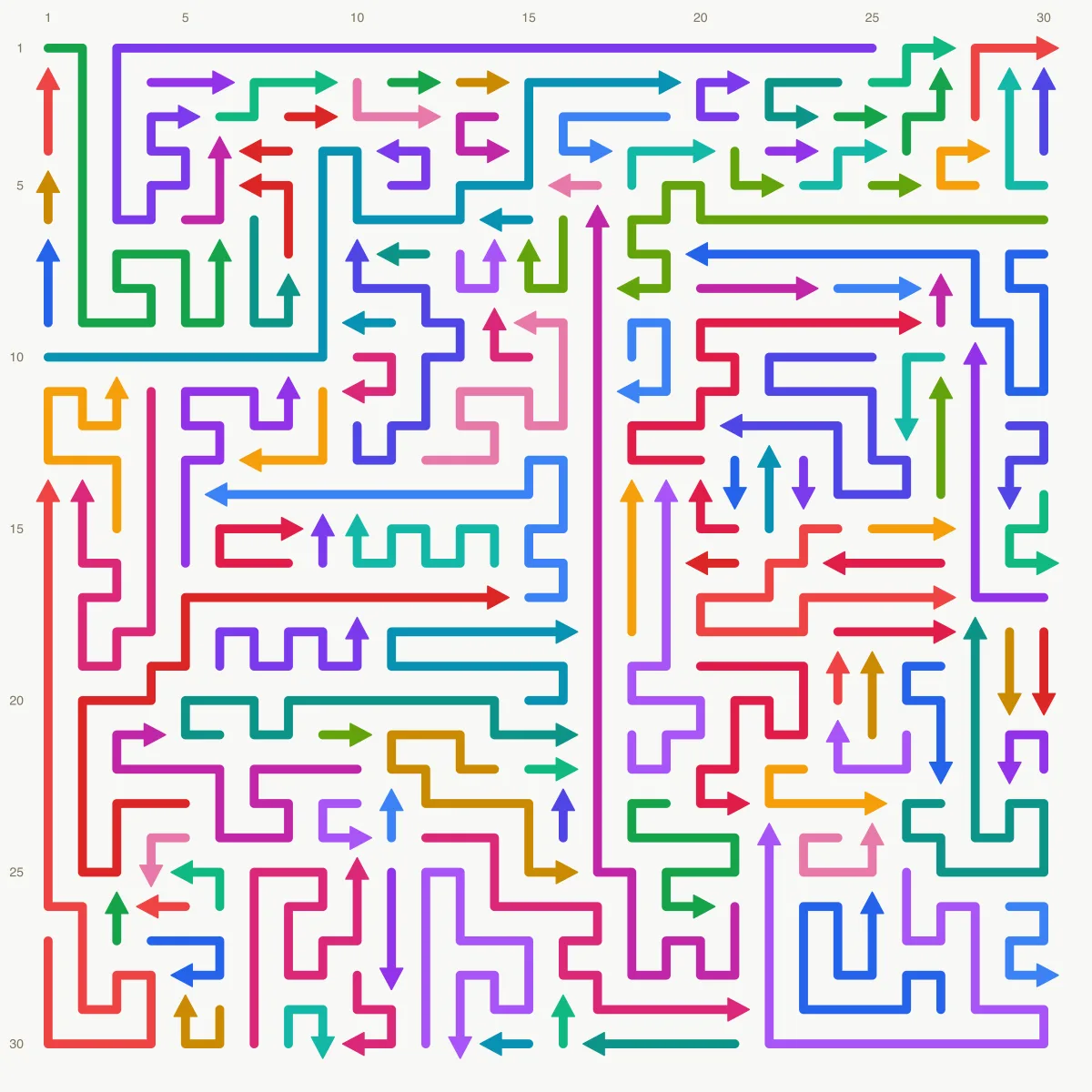 Arrow Escape level 42: 30×30 board with 118 arrows