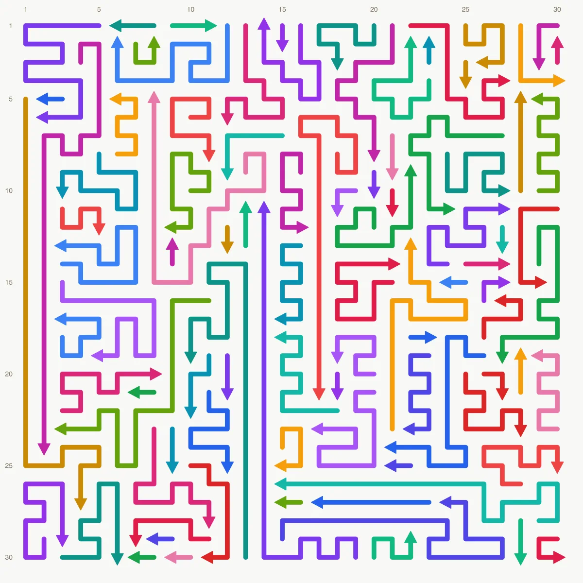 Arrow Escape level 48: 30×30 board with 94 arrows