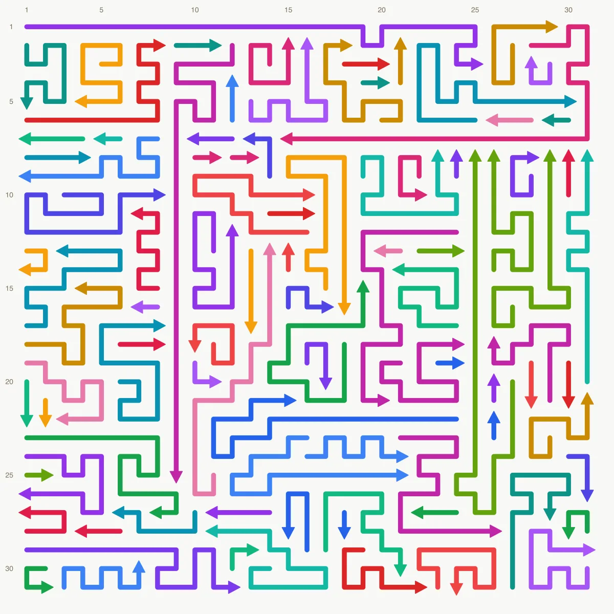 Arrow Escape level 51: 31×31 board with 97 arrows