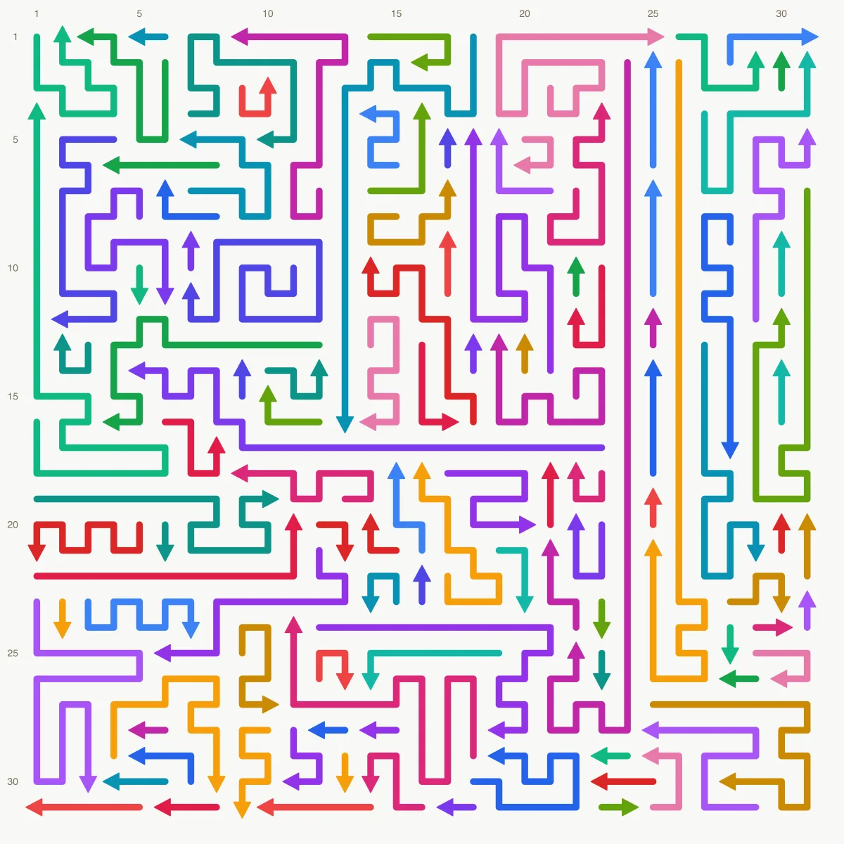 Arrow Escape level 54: 31×31 board with 116 arrows
