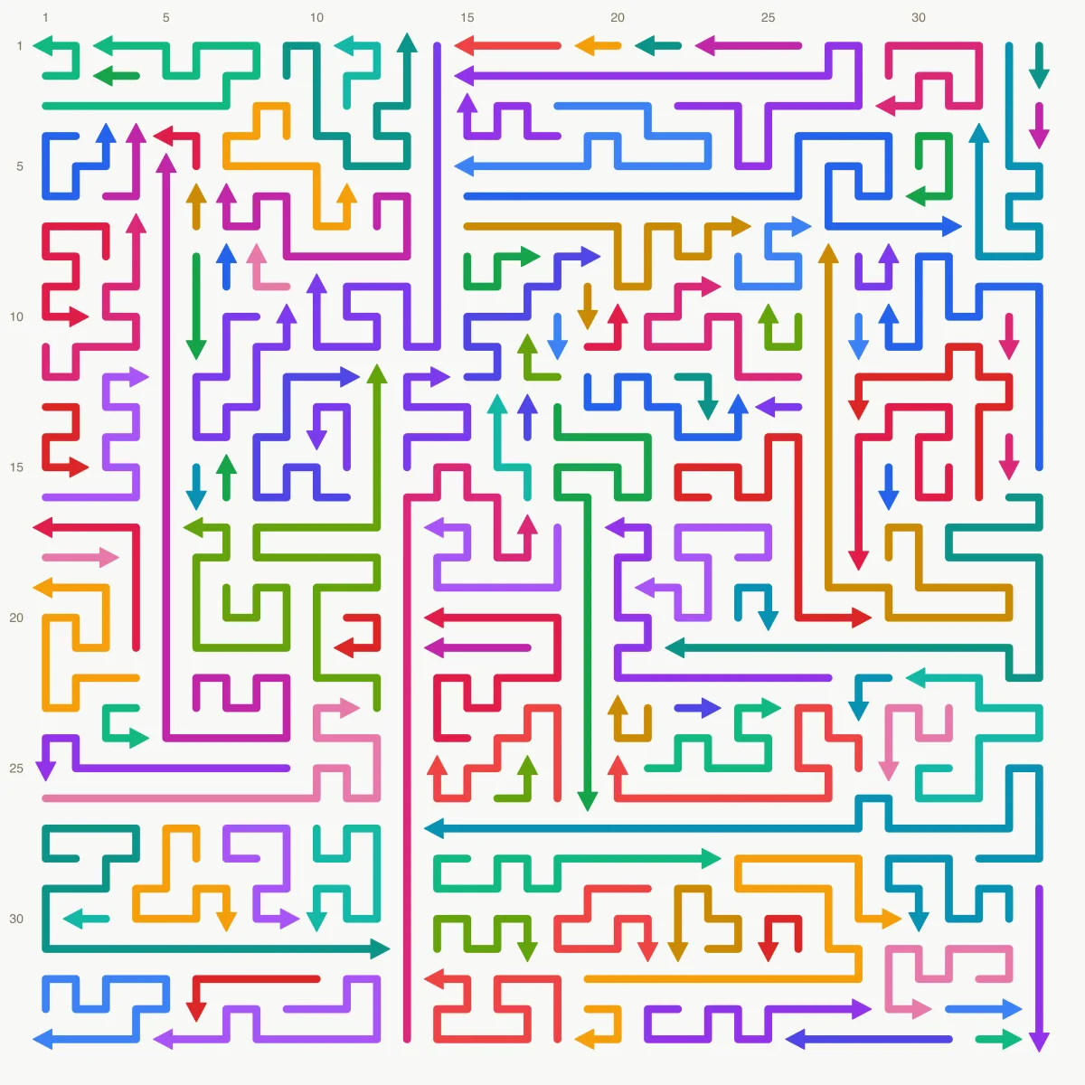 Arrow Escape level 69: 34×34 board with 115 arrows