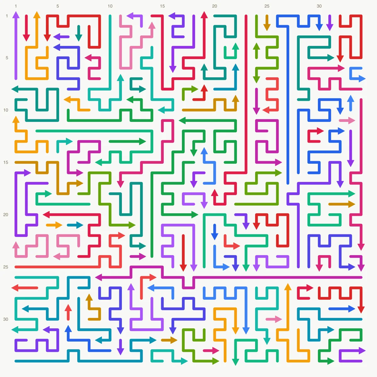 Arrow Escape level 72: 34×34 board with 118 arrows