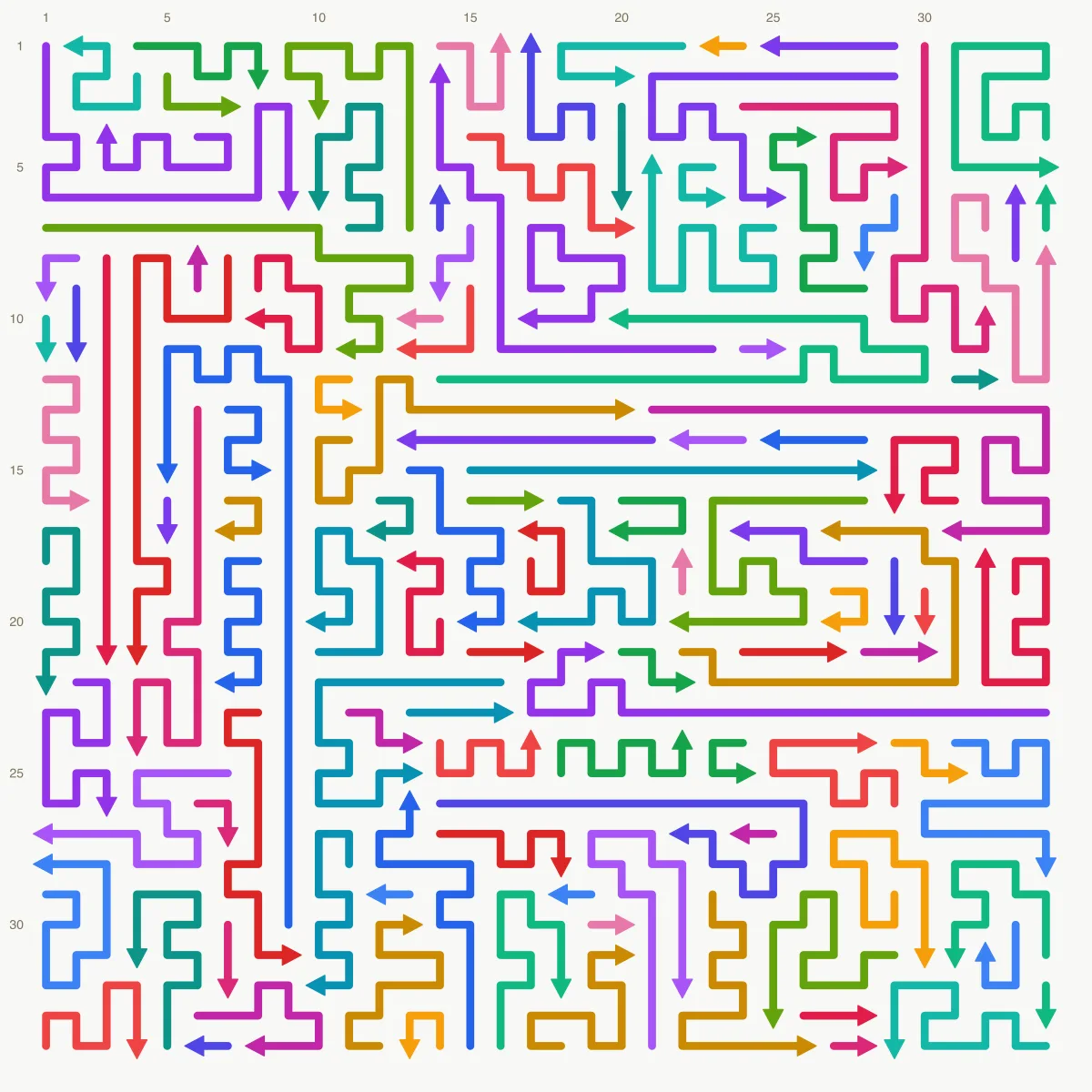Arrow Escape level 75: 34×34 board with 120 arrows