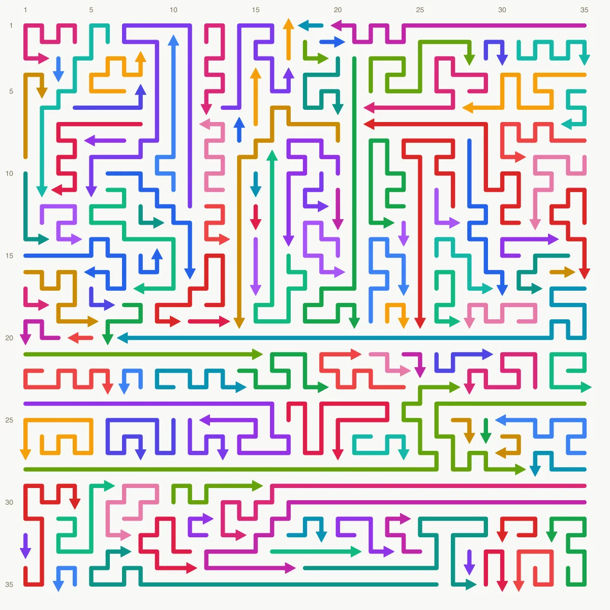 Arrow Escape level 78: 35×35 board with 116 arrows